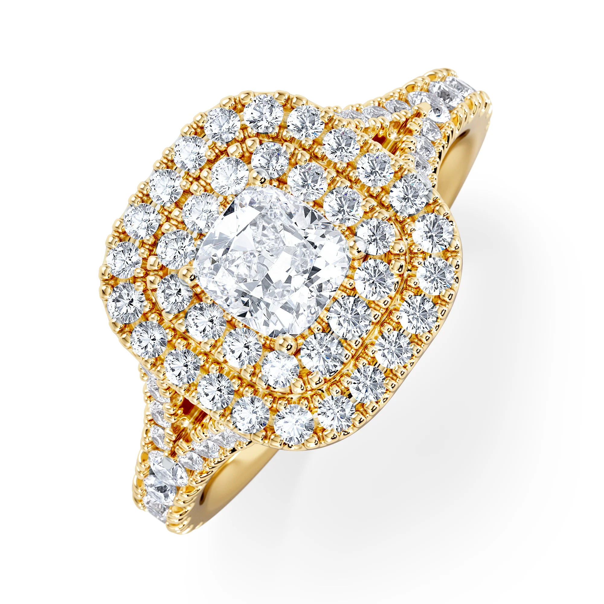 Anastasia Diamond Halo Engagement Ring in 18K Gold 1.30ct G/VS2