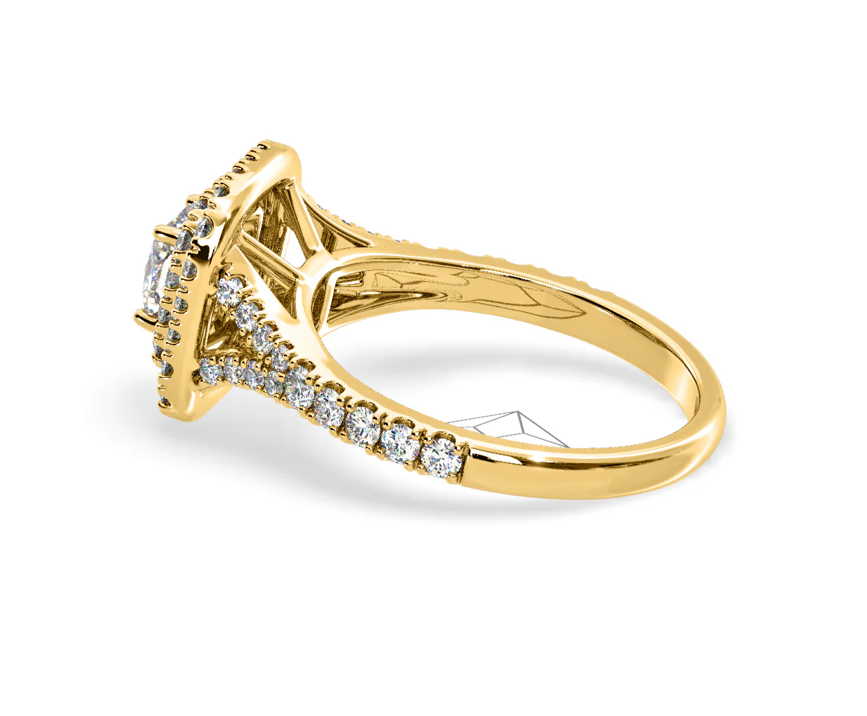 Anastasia Diamond Halo Engagement Ring in 18K Gold 1.30ct G/VS2 - Image 112