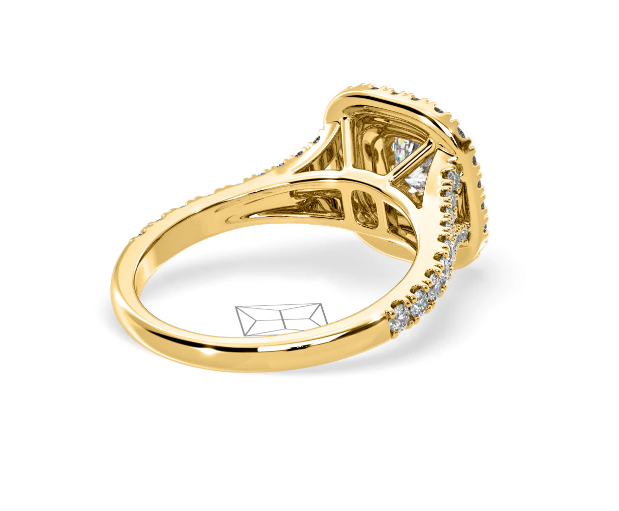 Anastasia Diamond Halo Engagement Ring in 18K Gold 1.30ct G/VS2 - Image 136