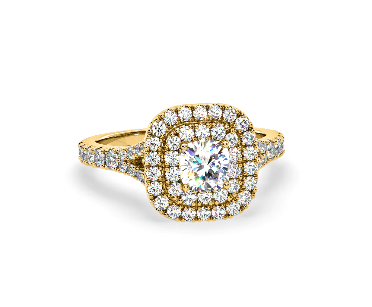 Anastasia Diamond Halo Engagement Ring in 18K Gold 1.30ct G/VS2 - Image 165