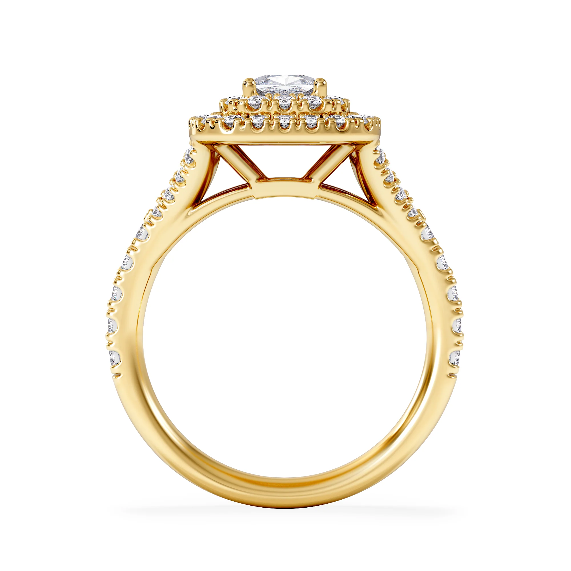 Anastasia Diamond Halo Engagement Ring in 18K Gold 1.30ct G/VS2 - Image 3