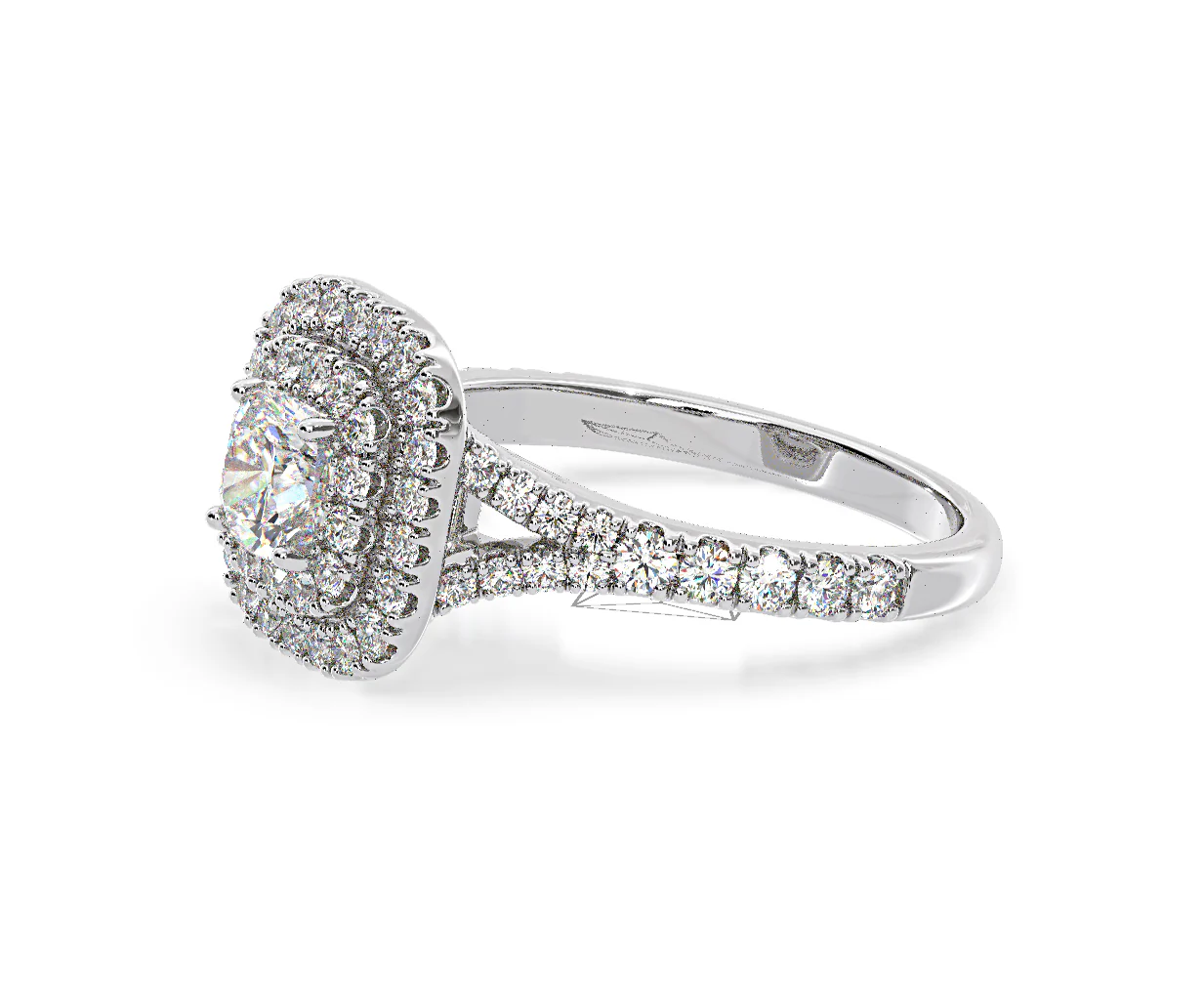 Anastasia Diamond Halo Engagement Ring in Platinum 1.30ct G/SI1 - Image 21