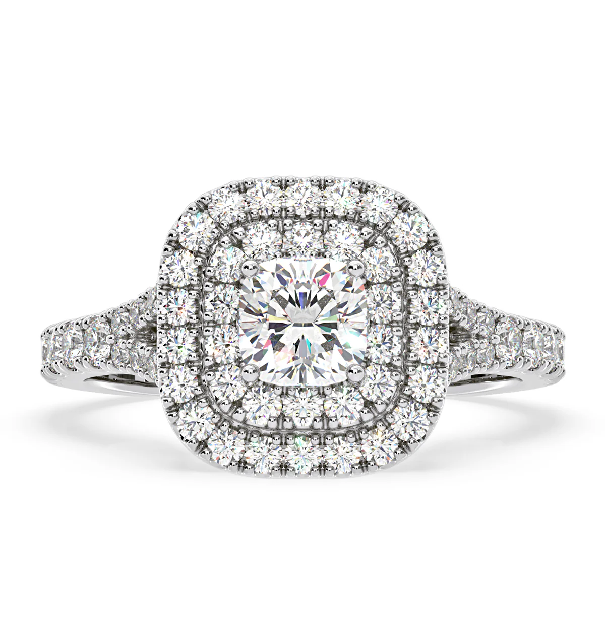 Anastasia Diamond Halo Engagement Ring in Platinum 1.30ct G/SI1 - Image 3