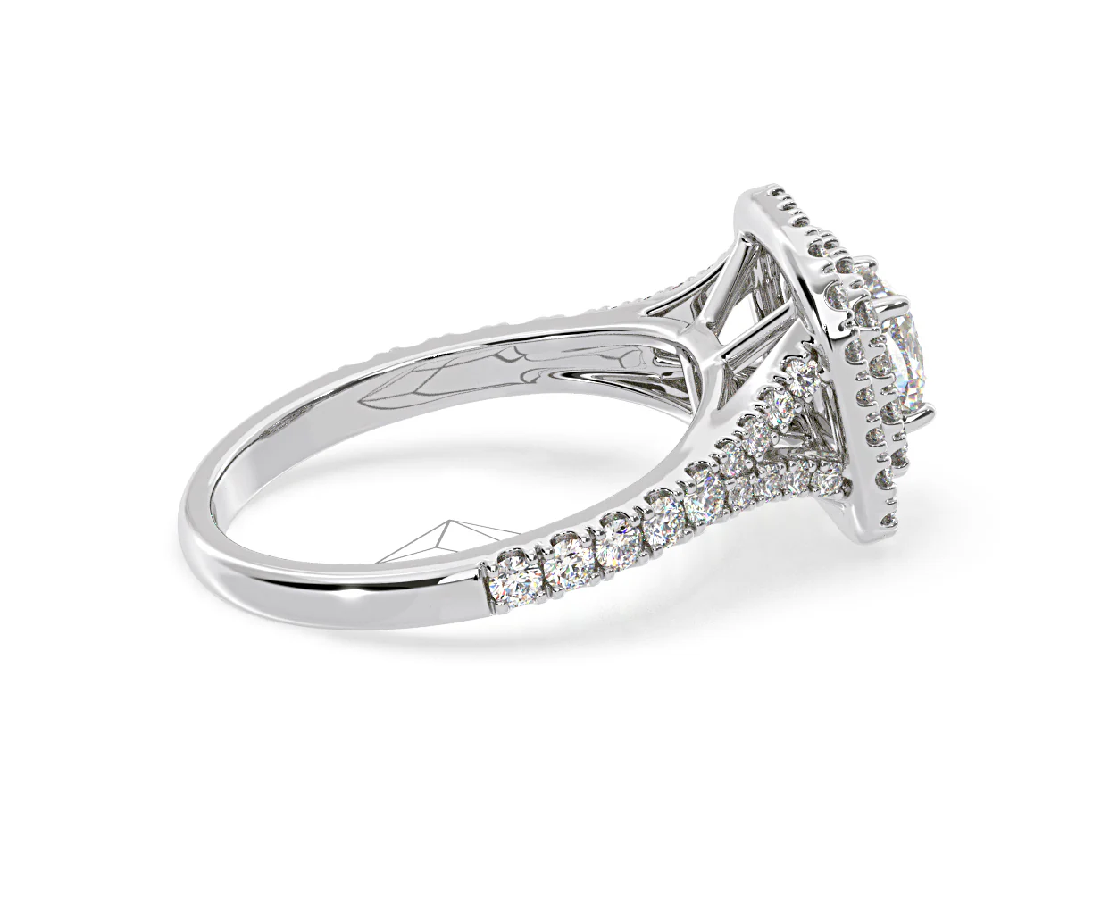 Anastasia Diamond Halo Engagement Ring in Platinum 1.30ct G/SI1 - Image 64