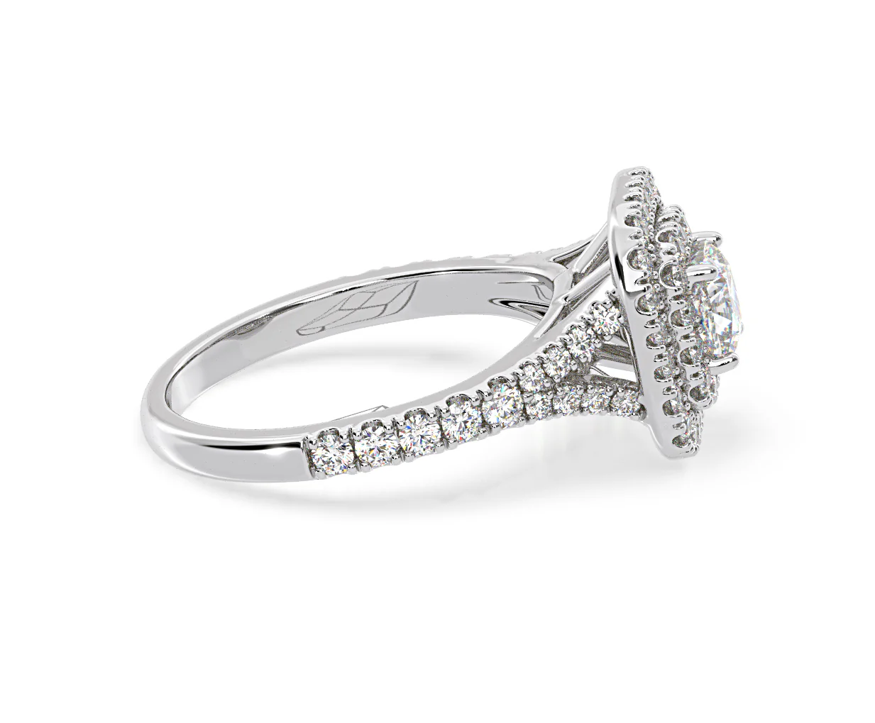 Anastasia Diamond Halo Engagement Ring in Platinum 1.30ct G/SI1 - Image 68