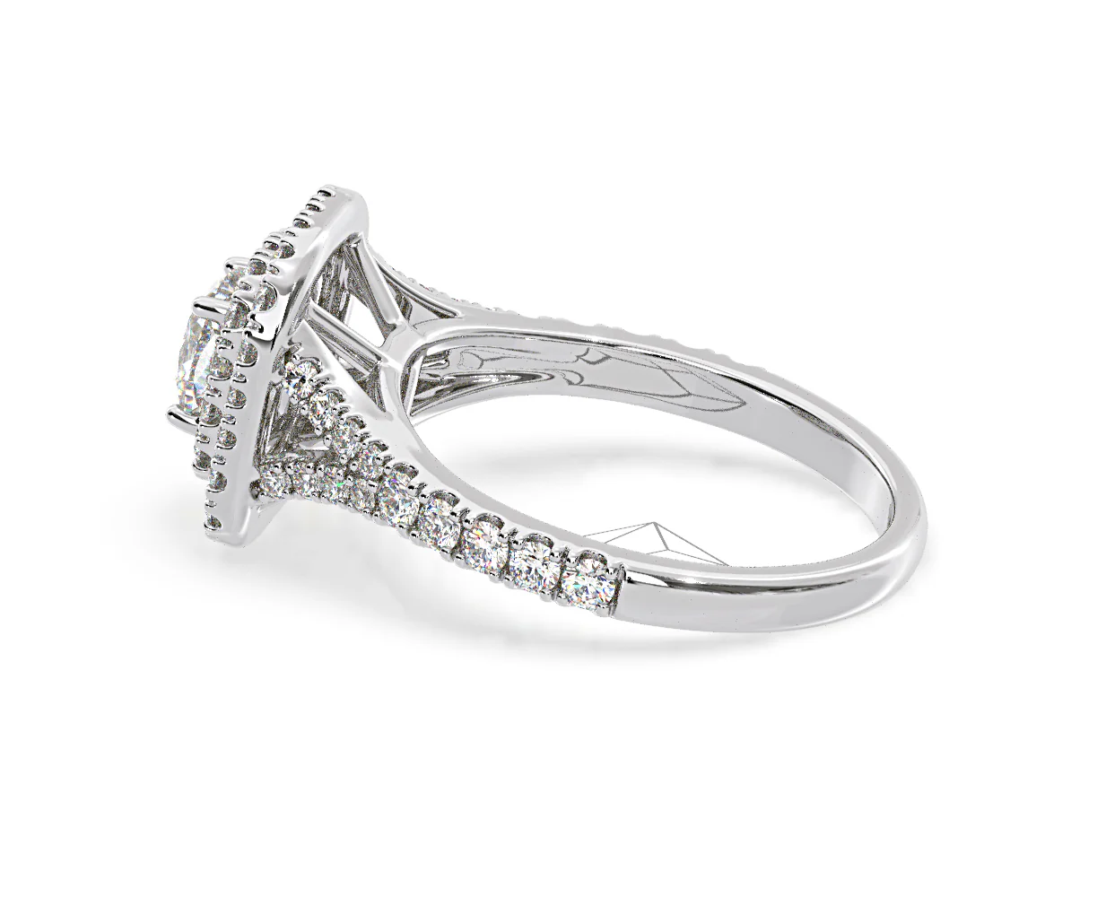 Anastasia Diamond Halo Engagement Ring in Platinum 1.30ct G/SI2 - Image 113
