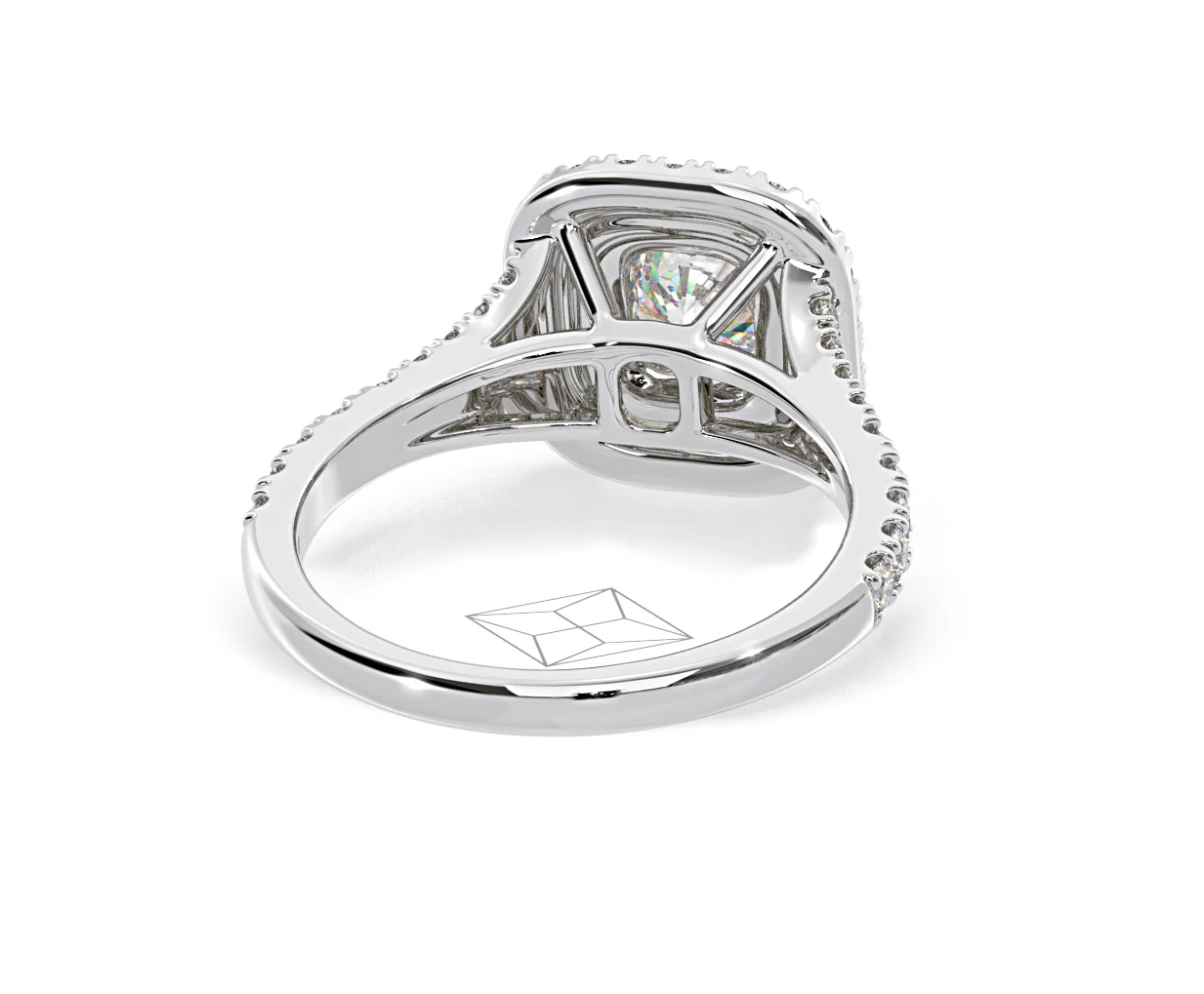 Anastasia Diamond Halo Engagement Ring in Platinum 1.30ct G/SI2 - Image 133