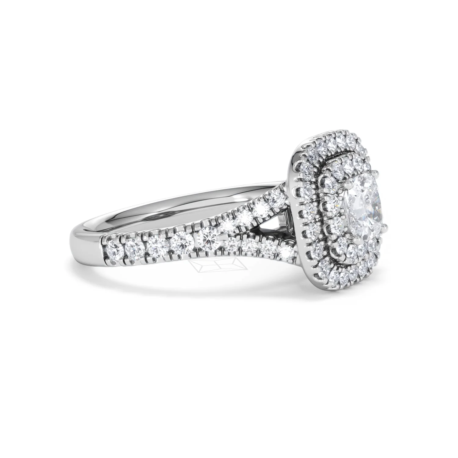 Anastasia Diamond Halo Engagement Ring in Platinum 1.30ct G/SI2 - Image 23