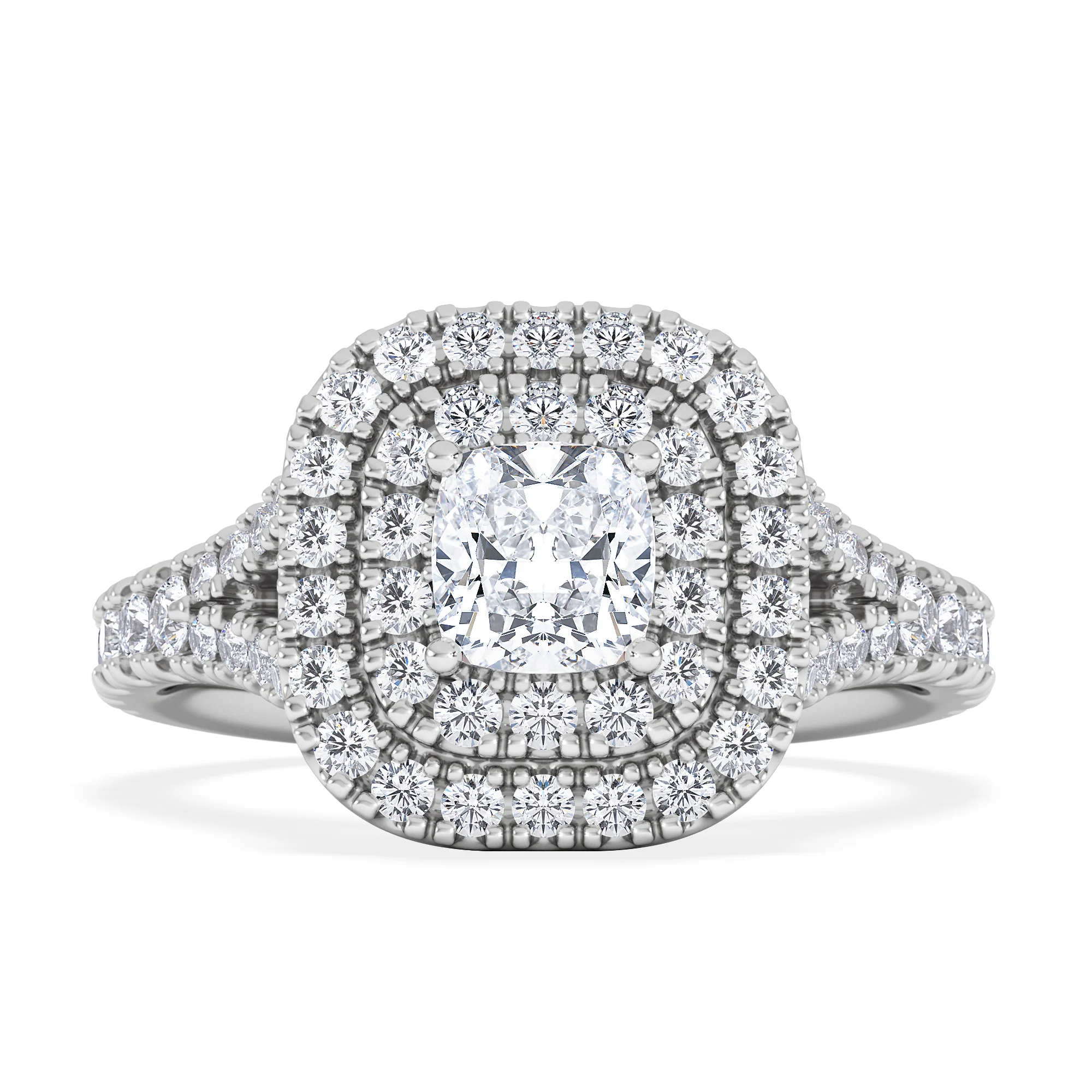 Anastasia Diamond Halo Engagement Ring in Platinum 1.30ct G/SI2 - Image 6