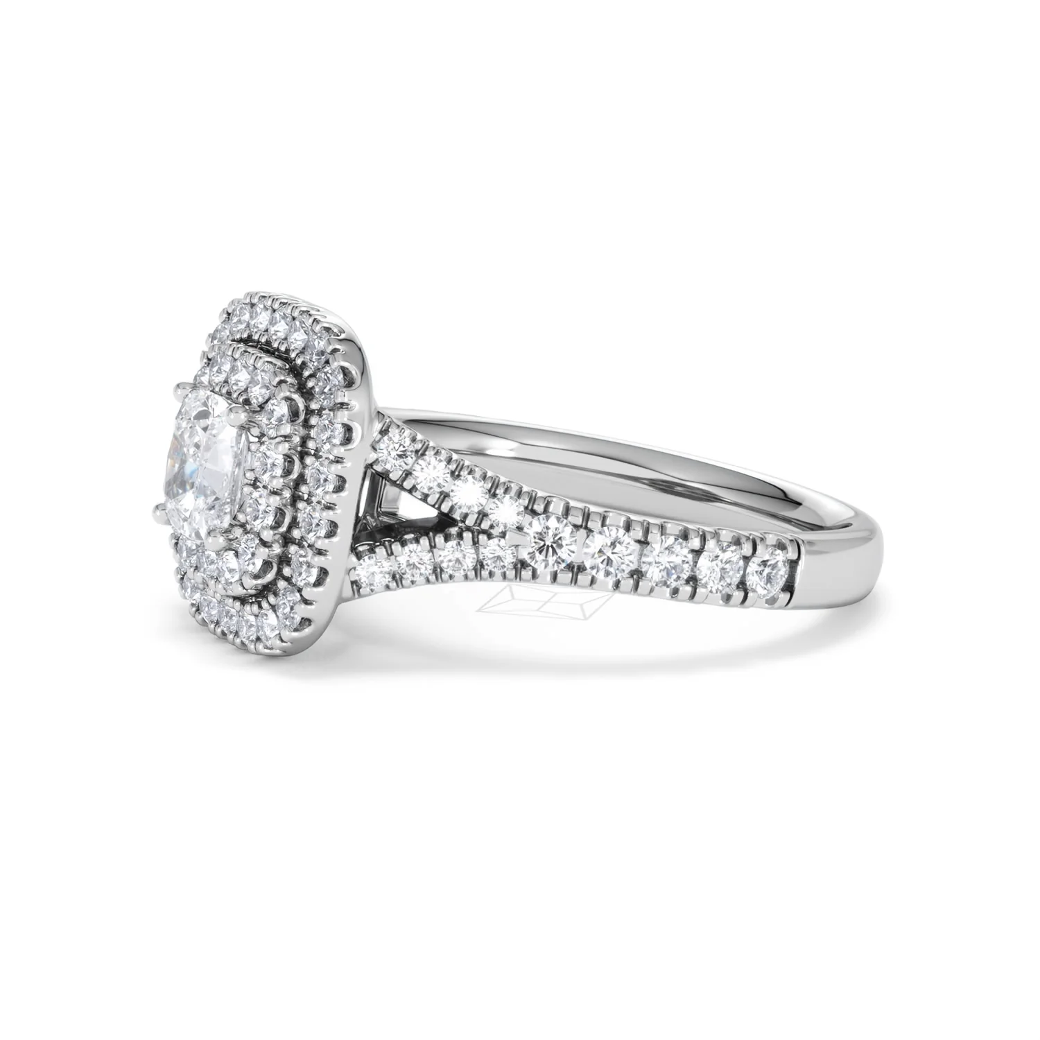 Anastasia Diamond Halo Engagement Ring in Platinum 1.30ct G/SI2 - Image 76