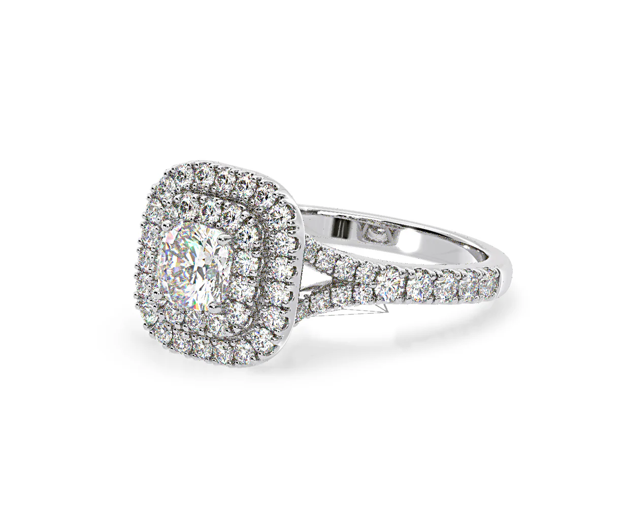 Anastasia Diamond Halo Engagement Ring in Platinum 1.30ct G/VS1 - Image 16