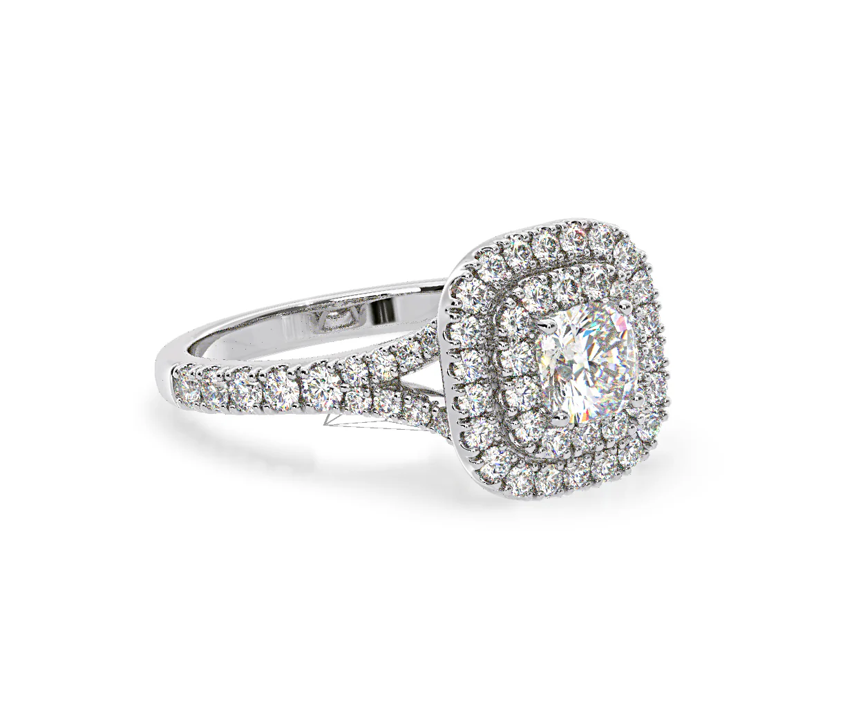 Anastasia Diamond Halo Engagement Ring in Platinum 1.30ct G/VS1 - Image 79