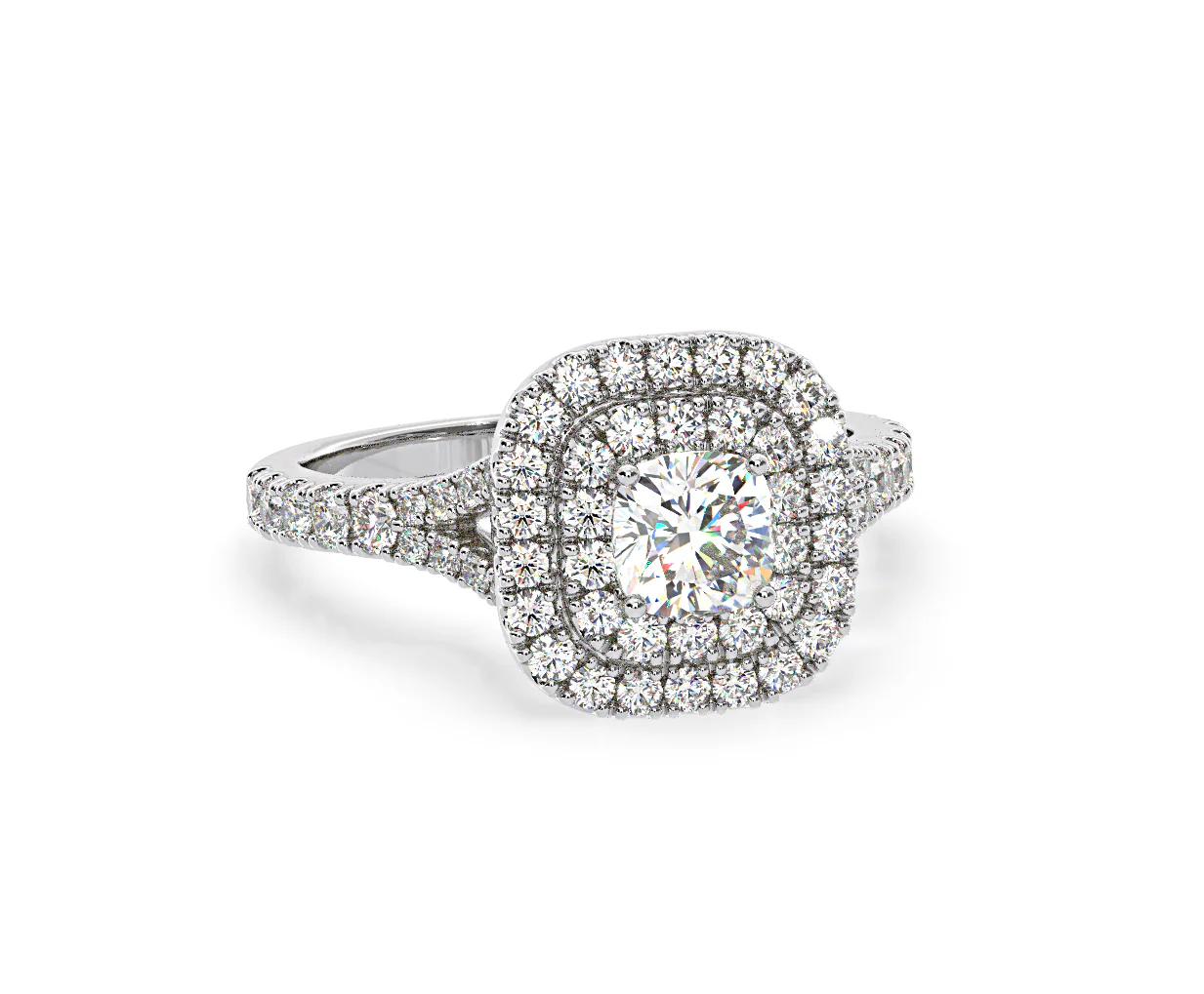 Anastasia Diamond Halo Engagement Ring in Platinum 1.30ct G/VS1 - Image 84
