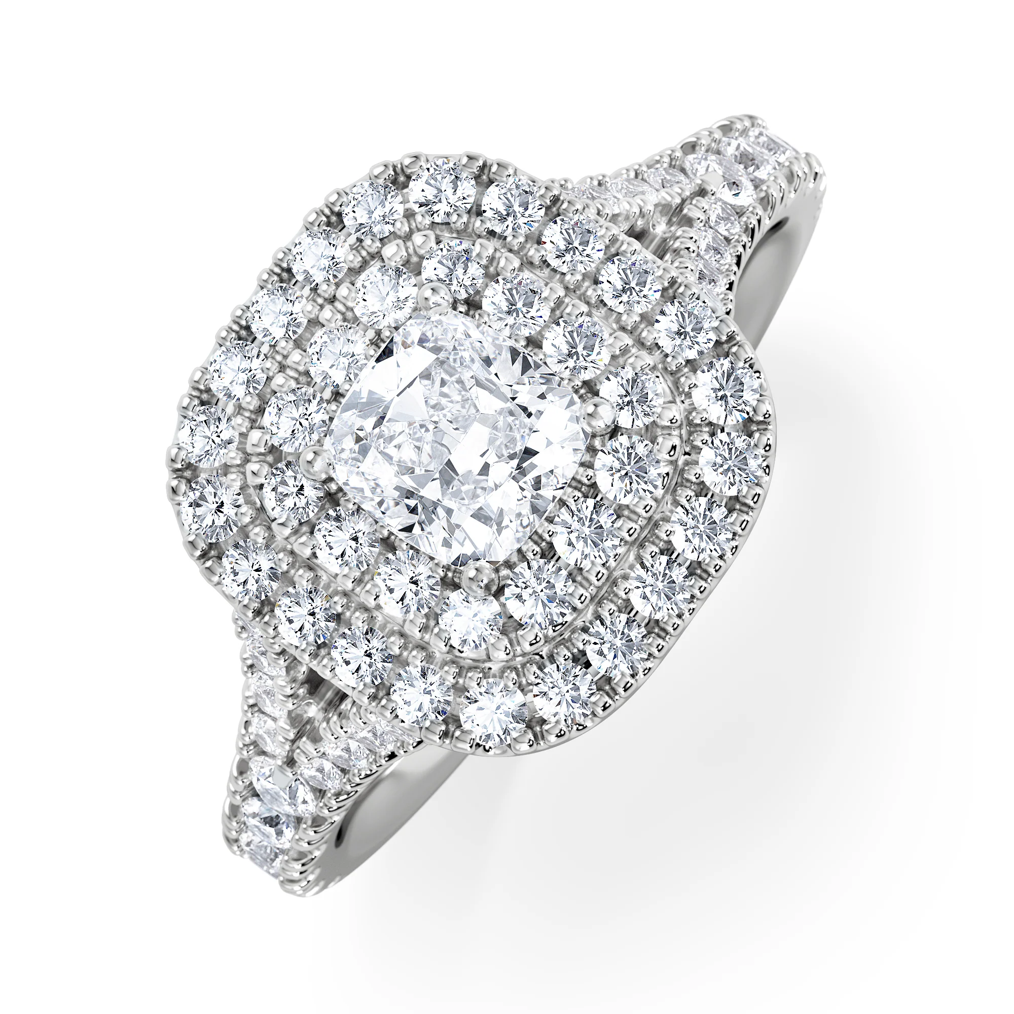 Anastasia Diamond Halo Engagement Ring in Platinum 1.30ct G/VS2