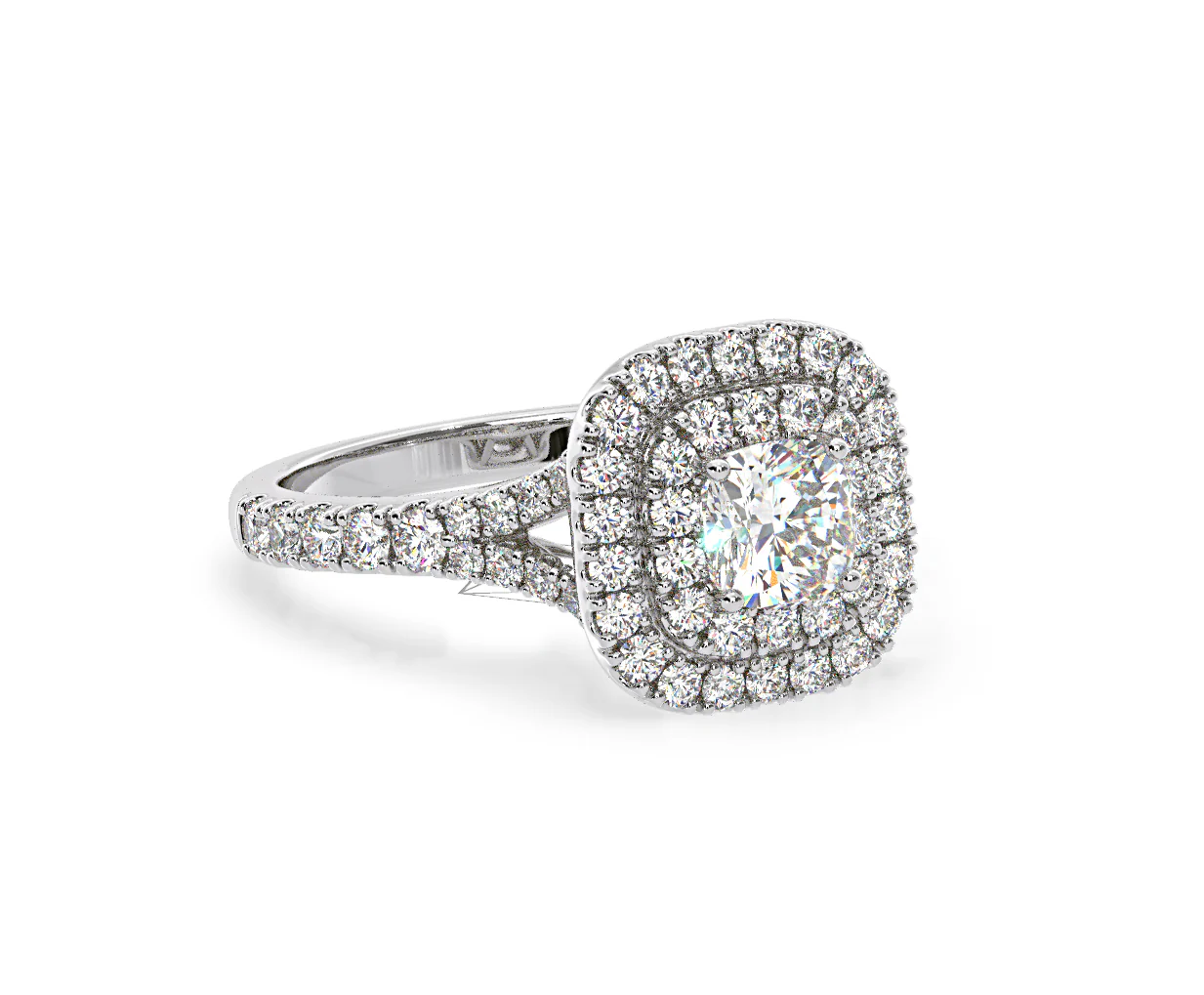 Anastasia Diamond Halo Engagement Ring in Platinum 1.30ct G/VS2 - Image 163