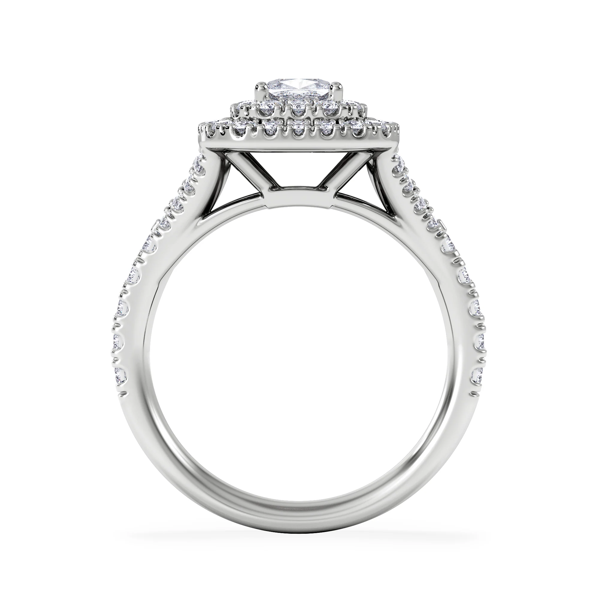 Anastasia Diamond Halo Engagement Ring in Platinum 1.30ct G/VS2 - Image 3