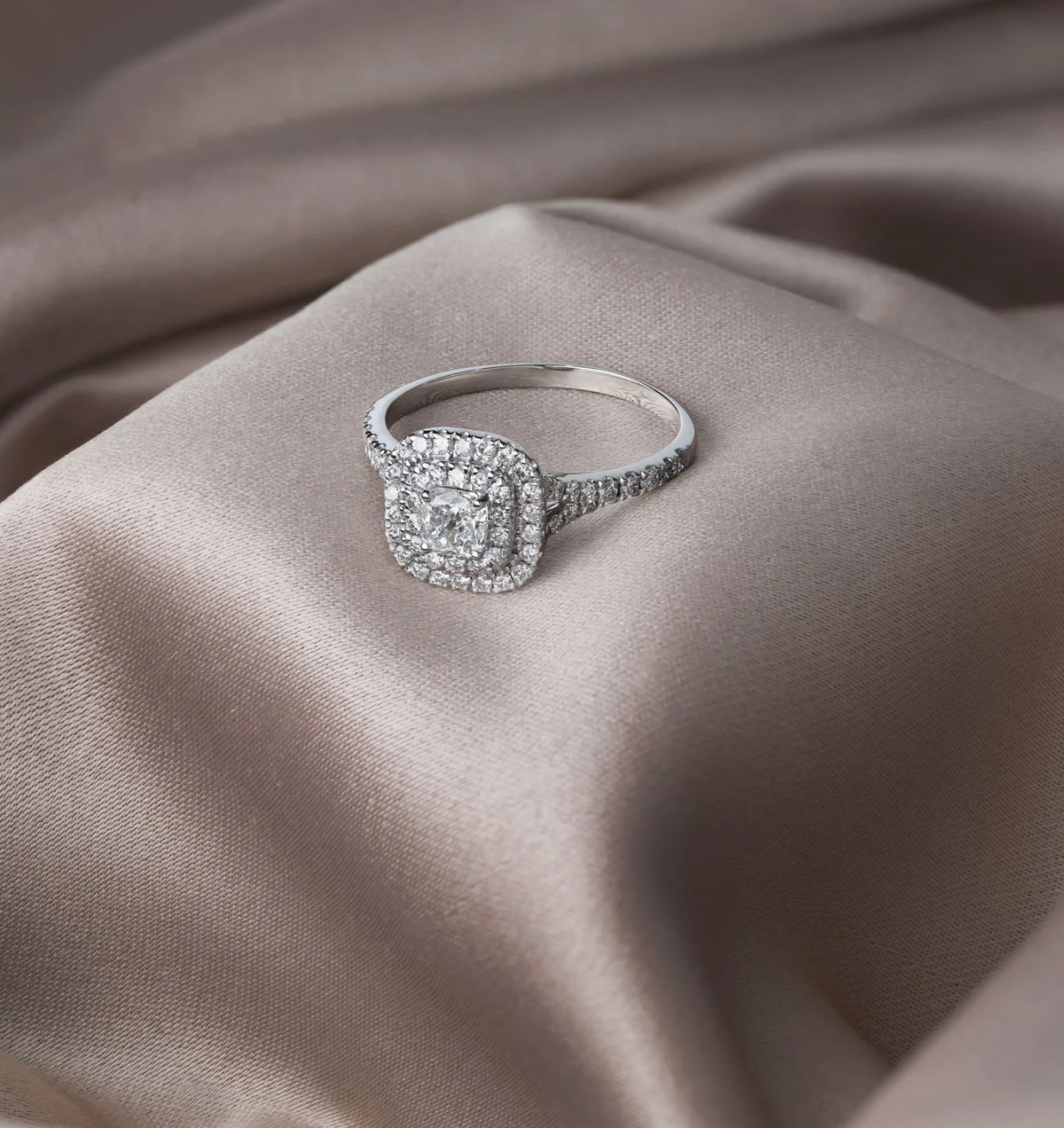 Anastasia Diamond Halo Engagement Ring in Platinum 1.30ct G/VS2 - Image 7