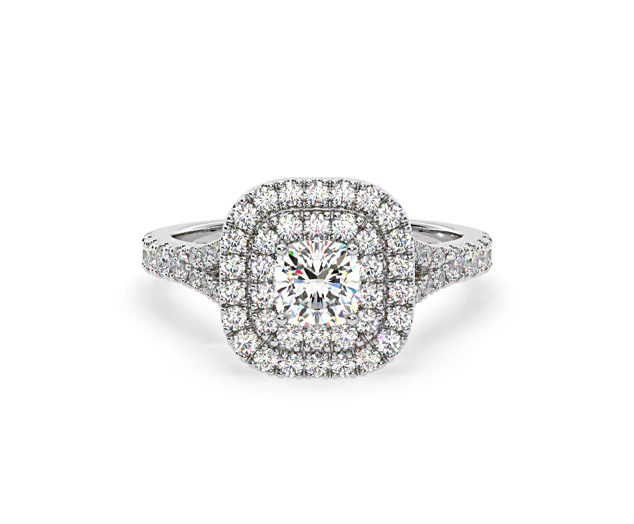 Anastasia Diamond Halo Engagement Ring in Platinum 1.30ct G/VS2 - Image 90
