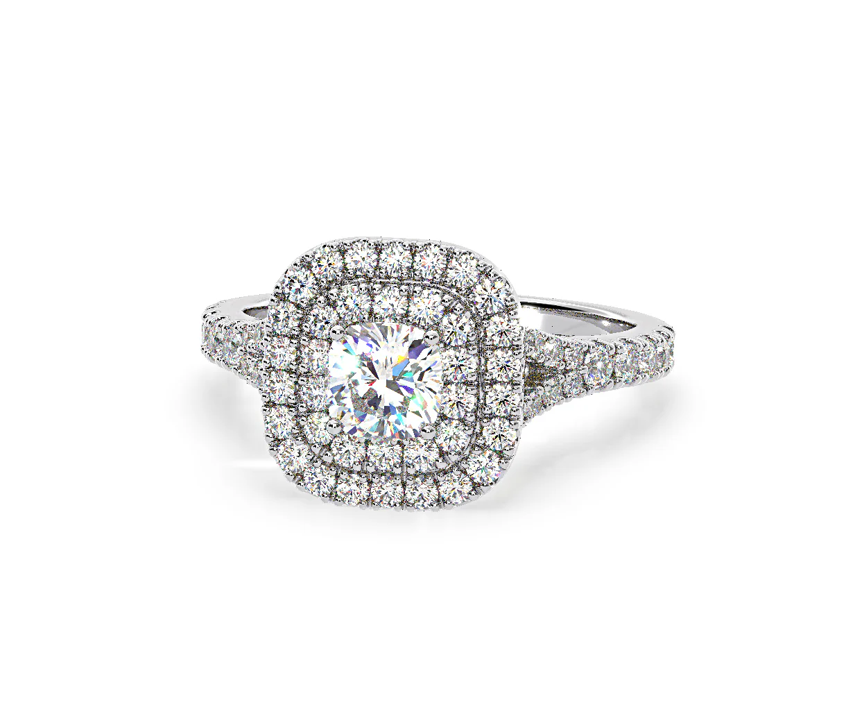 Anastasia Diamond Halo Engagement Ring in Platinum 1.30ct G/VS2 - Image 92