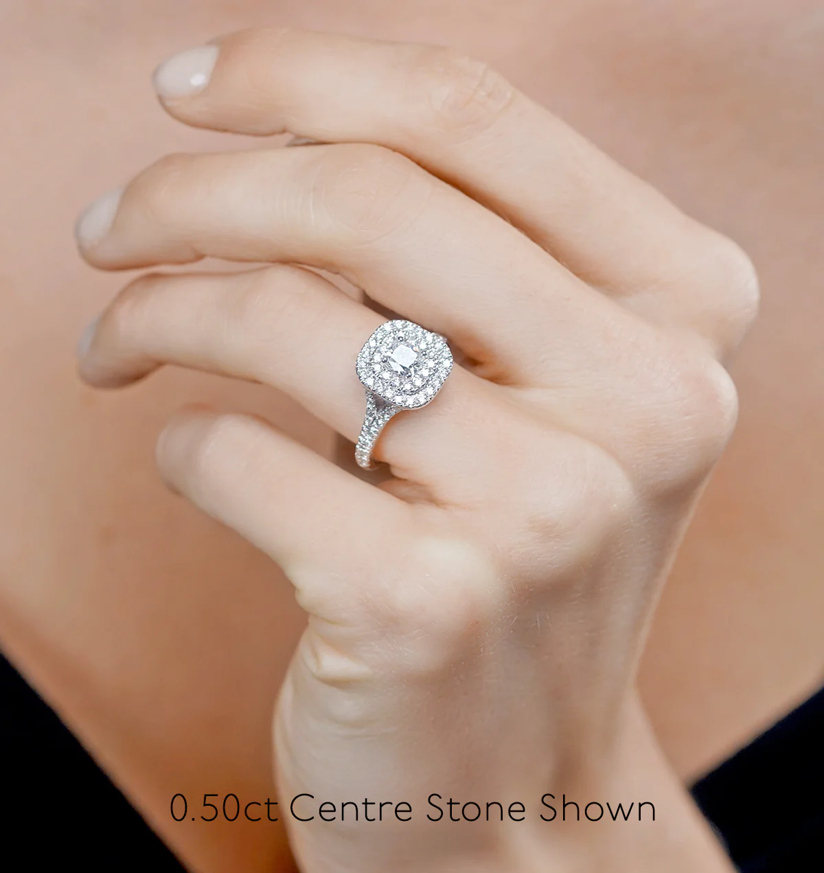 Anastasia GIA Diamond Halo Engagement Ring in Platinum 1.45ct G/VS1 - Image 2