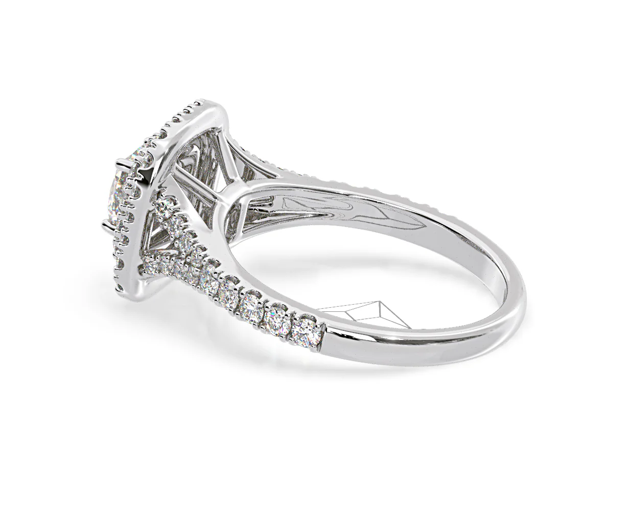 Anastasia GIA Diamond Halo Engagement Ring in Platinum 1.45ct G/VS1 - Image 33