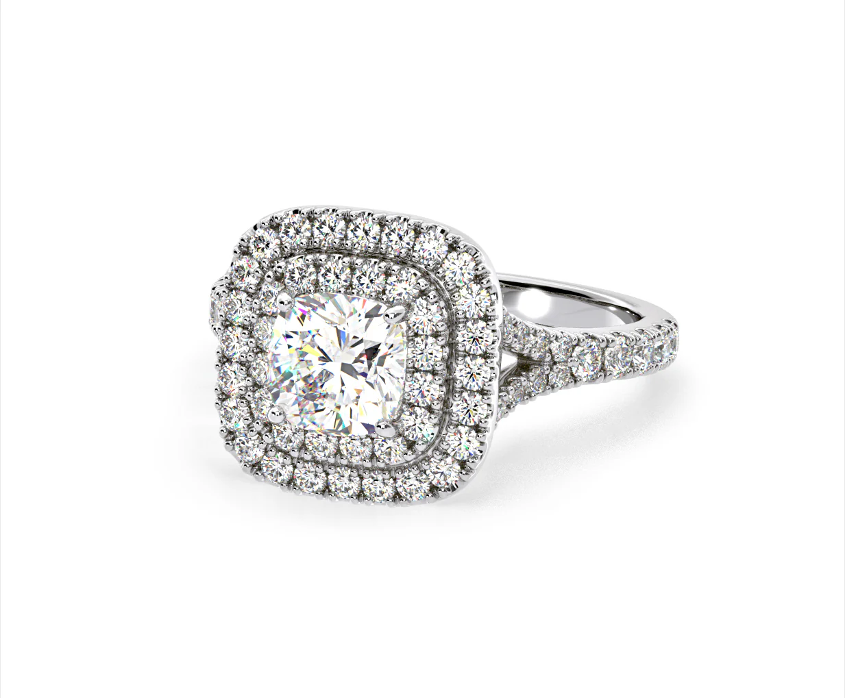 Anastasia GIA Diamond Halo Engagement Ring in Platinum 1.70ct G/VS1 - Image 11
