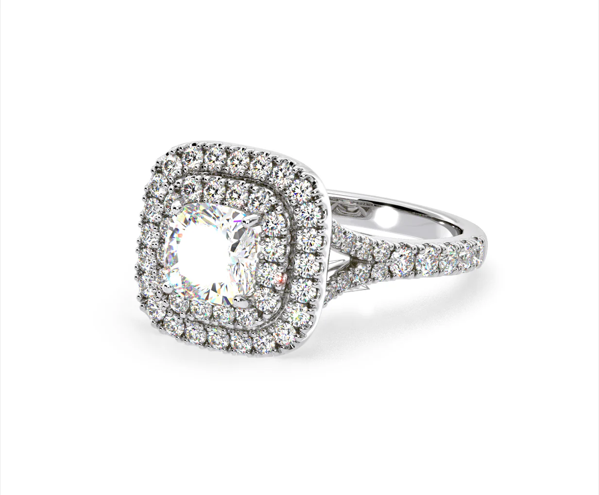 Anastasia GIA Diamond Halo Engagement Ring in Platinum 1.70ct G/VS1 - Image 13