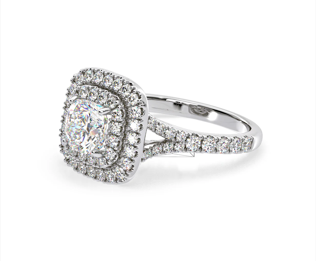 Anastasia GIA Diamond Halo Engagement Ring in Platinum 1.70ct G/VS1 - Image 17