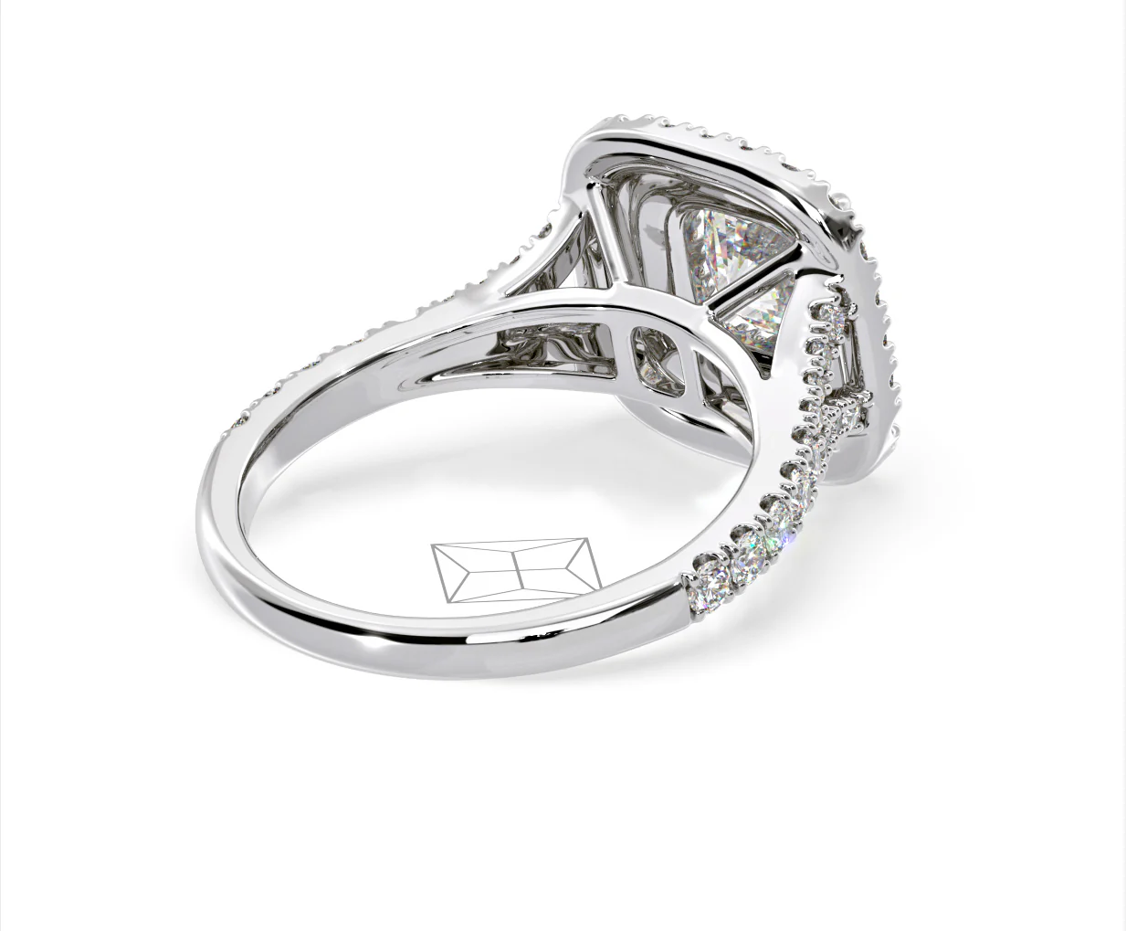 Anastasia GIA Diamond Halo Engagement Ring in Platinum 1.70ct G/VS1 - Image 55