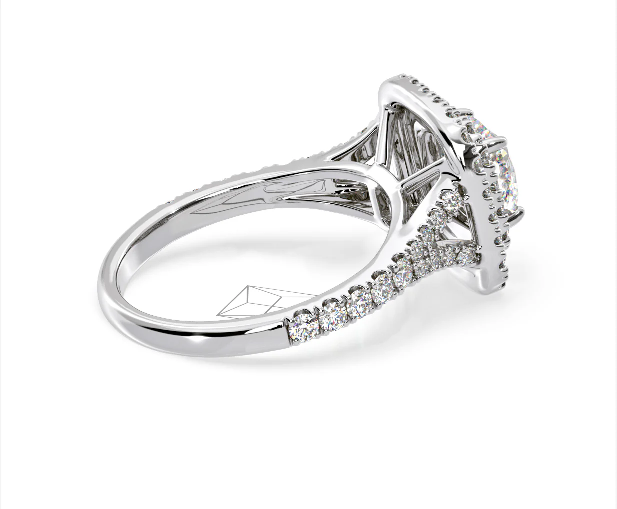 Anastasia GIA Diamond Halo Engagement Ring in Platinum 1.70ct G/VS1 - Image 61