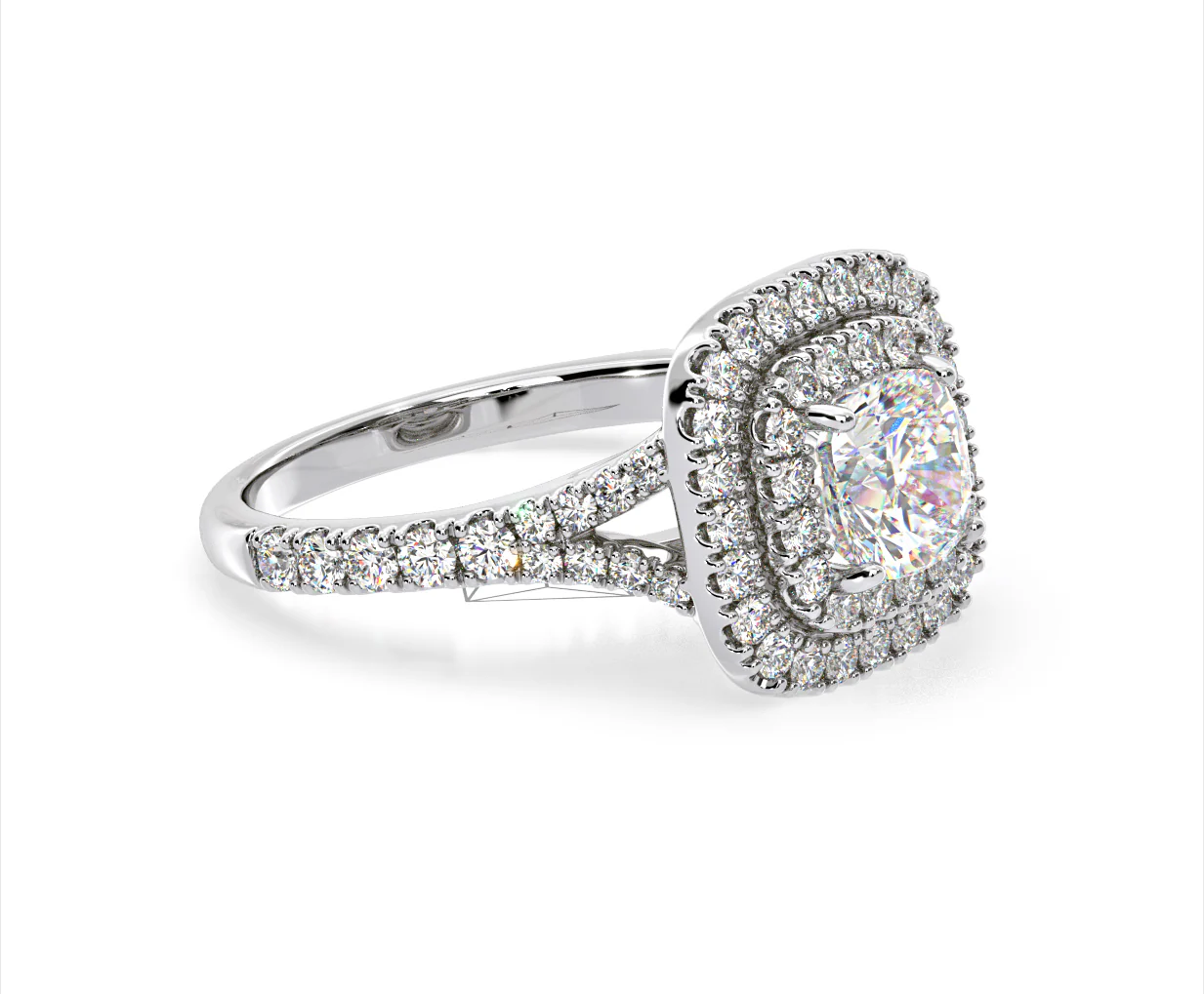 Anastasia GIA Diamond Halo Engagement Ring in Platinum 1.70ct G/VS1 - Image 75