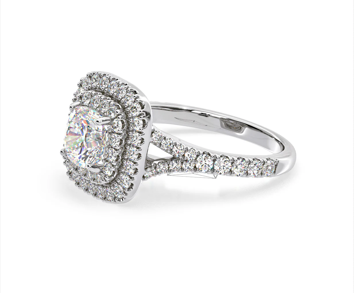 Anastasia GIA Diamond Halo Engagement Ring in Platinum 1.85ct G/VS2 - Image 100