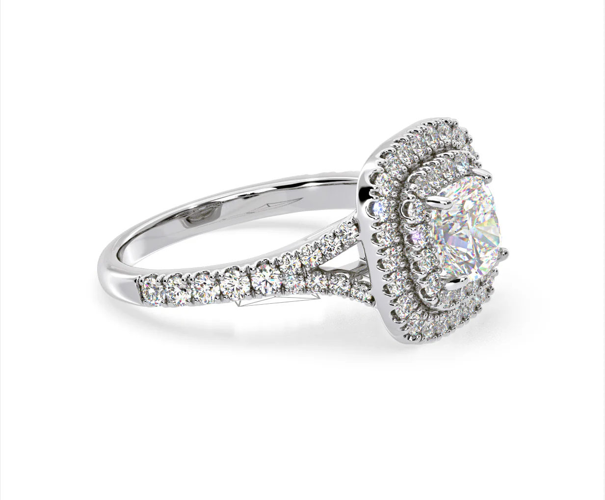 Anastasia GIA Diamond Halo Engagement Ring in Platinum 1.85ct G/VS2 - Image 154