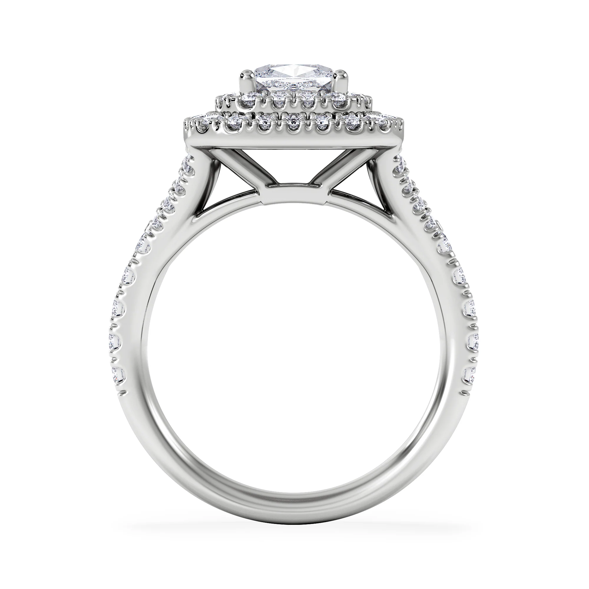 Anastasia GIA Diamond Halo Engagement Ring in Platinum 1.85ct G/VS2 - Image 3
