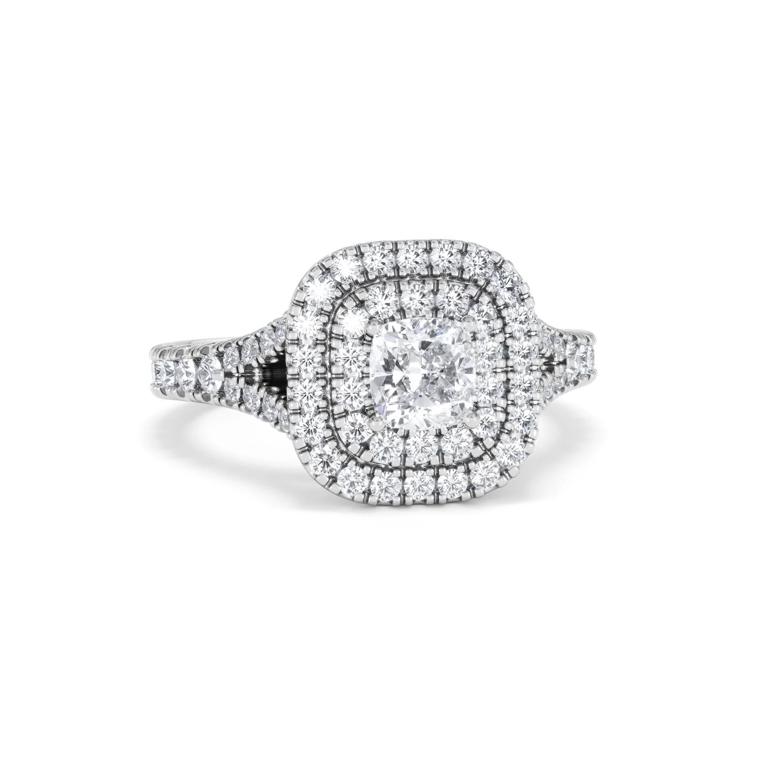 Anastasia Lab Diamond Halo Engagement Ring 18K White Gold 1.30ct F/VS1 - Image 12
