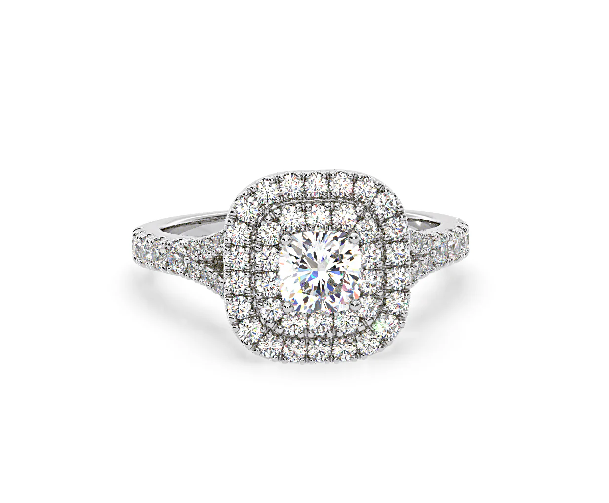 Anastasia Lab Diamond Halo Engagement Ring 18K White Gold 1.30ct F/VS1 - Image 168