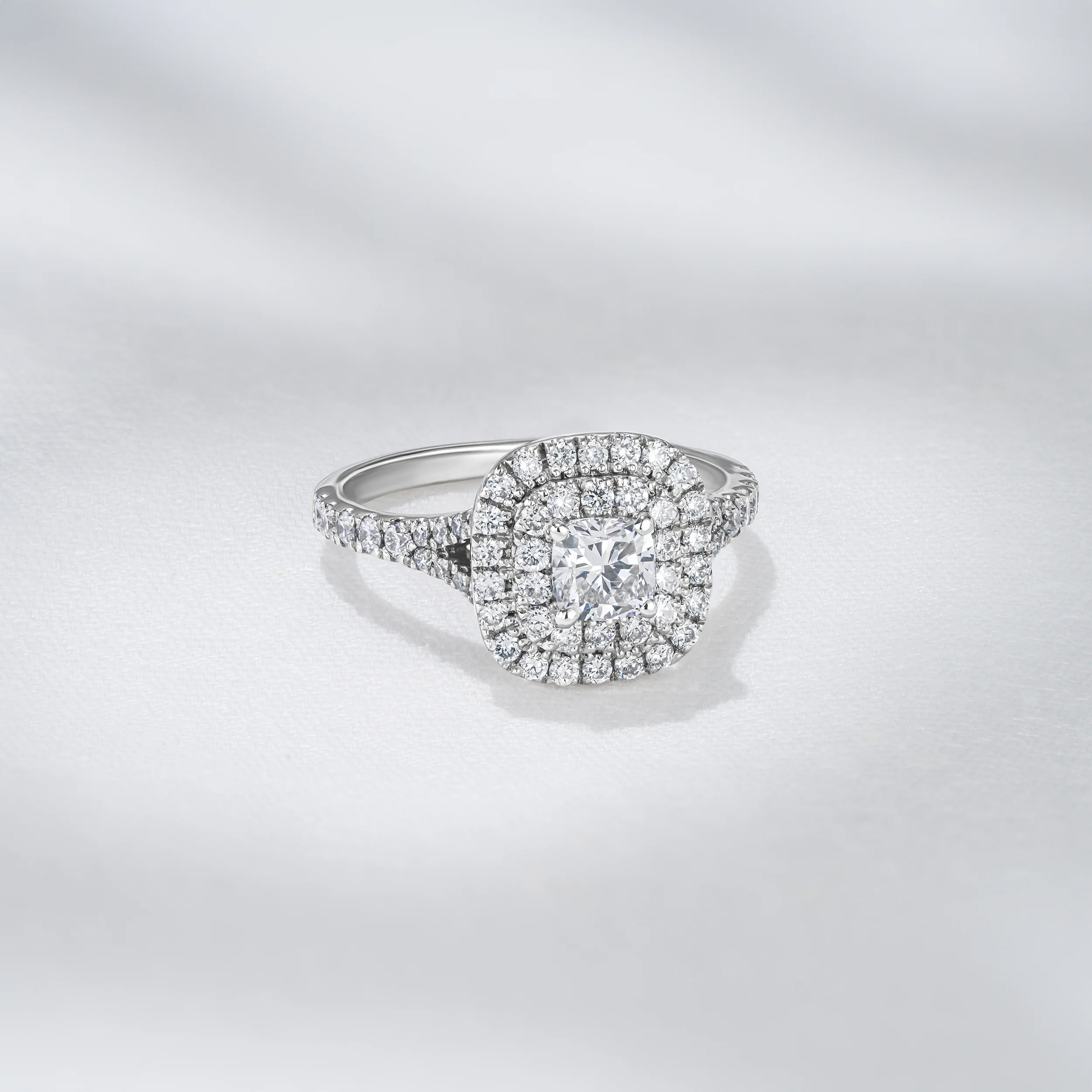 Anastasia Lab Diamond Halo Engagement Ring 18K White Gold 1.30ct F/VS1 - Image 8