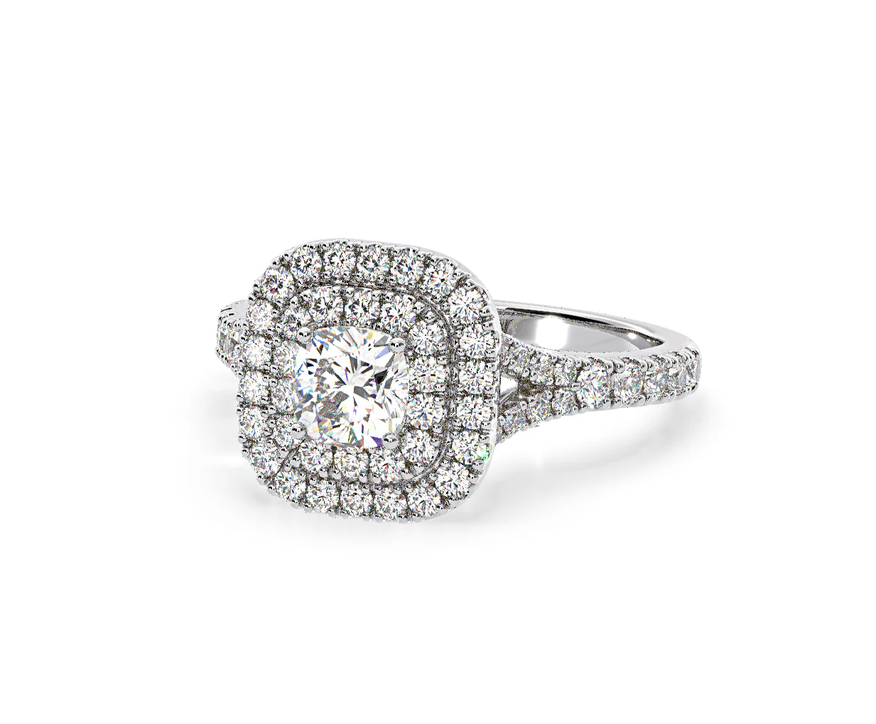 Anastasia Lab Diamond Halo Engagement Ring 18K White Gold 1.30ct F/VS1 - Image 94