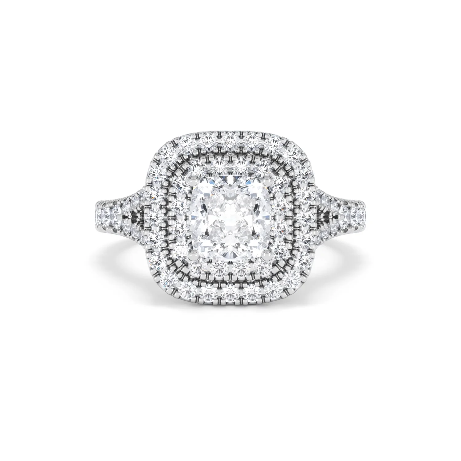 Anastasia Lab Diamond Halo Engagement Ring 18K White Gold 1.85ct F/VS1 - Image 8