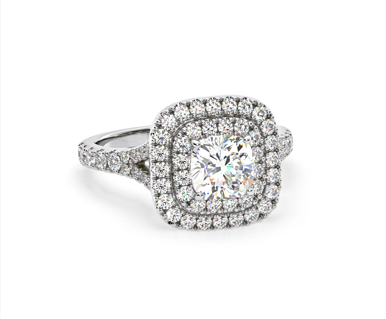 Anastasia Lab Diamond Halo Engagement Ring 18K White Gold 2.15ct F/VS1 - Image 164