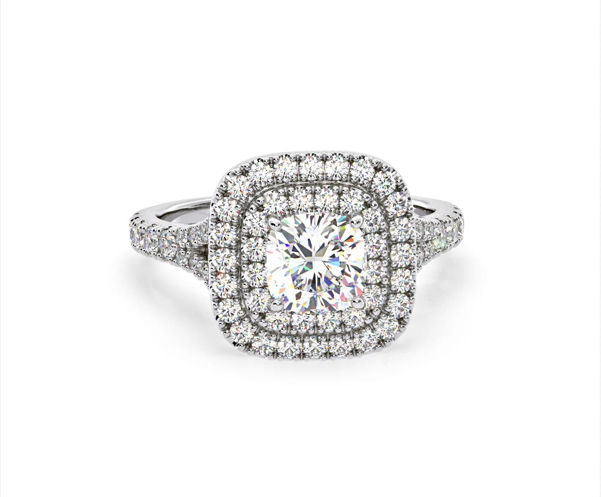 Anastasia Lab Diamond Halo Engagement Ring 18K White Gold 2.15ct F/VS1 - Image 166