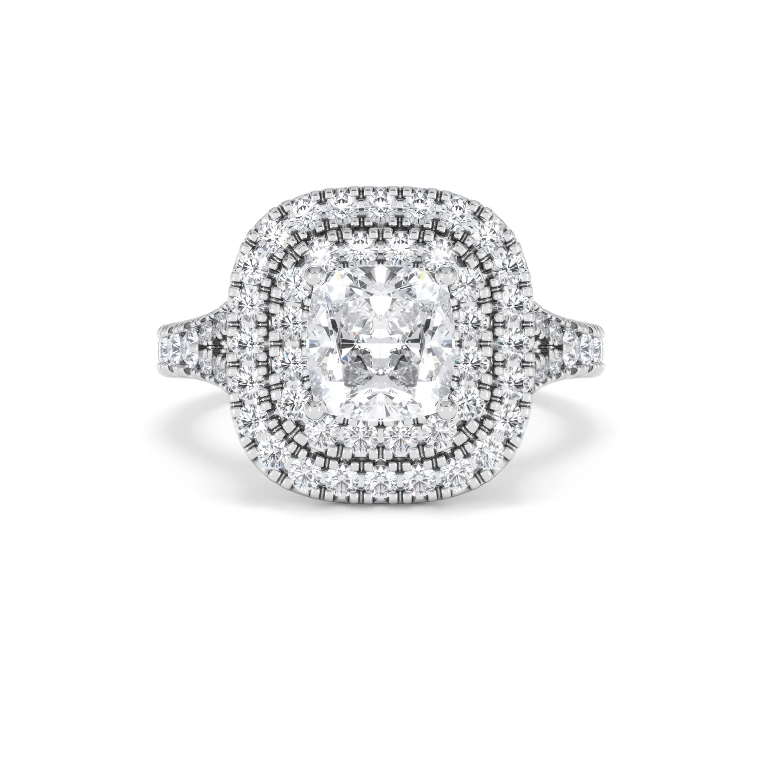 Anastasia Lab Diamond Halo Engagement Ring 18K White Gold 2.15ct F/VS1 - Image 8