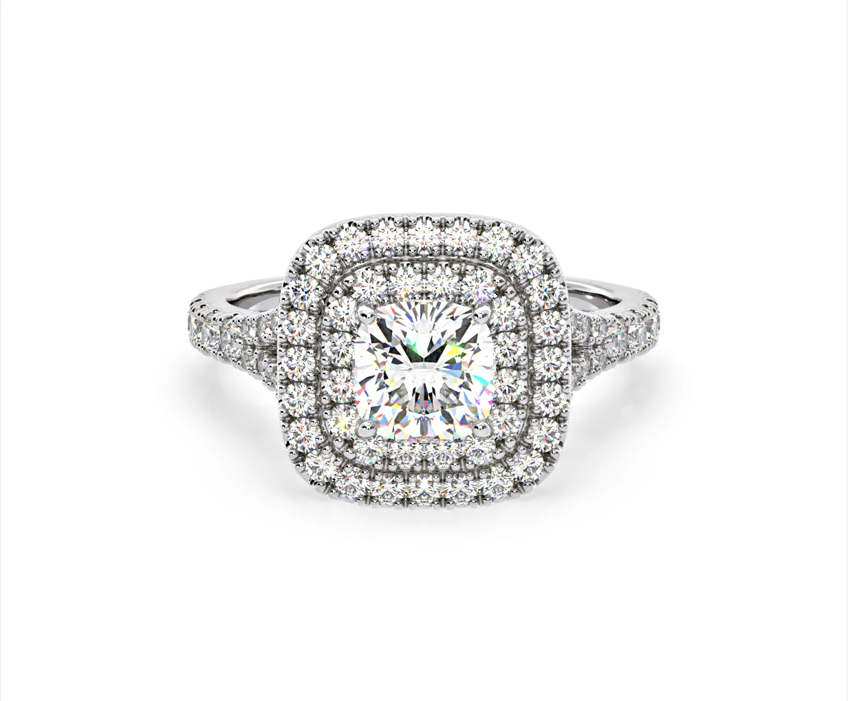 Anastasia Lab Diamond Halo Engagement Ring 18K White Gold 2.70ct F/VS1 - Image 167