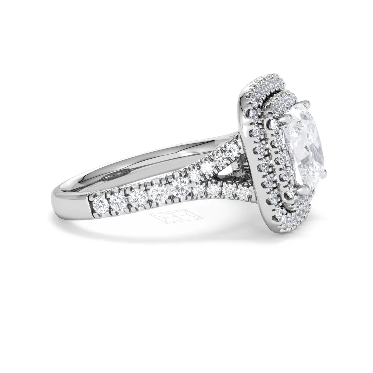 Anastasia Lab Diamond Halo Engagement Ring 18K White Gold 2.70ct F/VS1 - Image 24