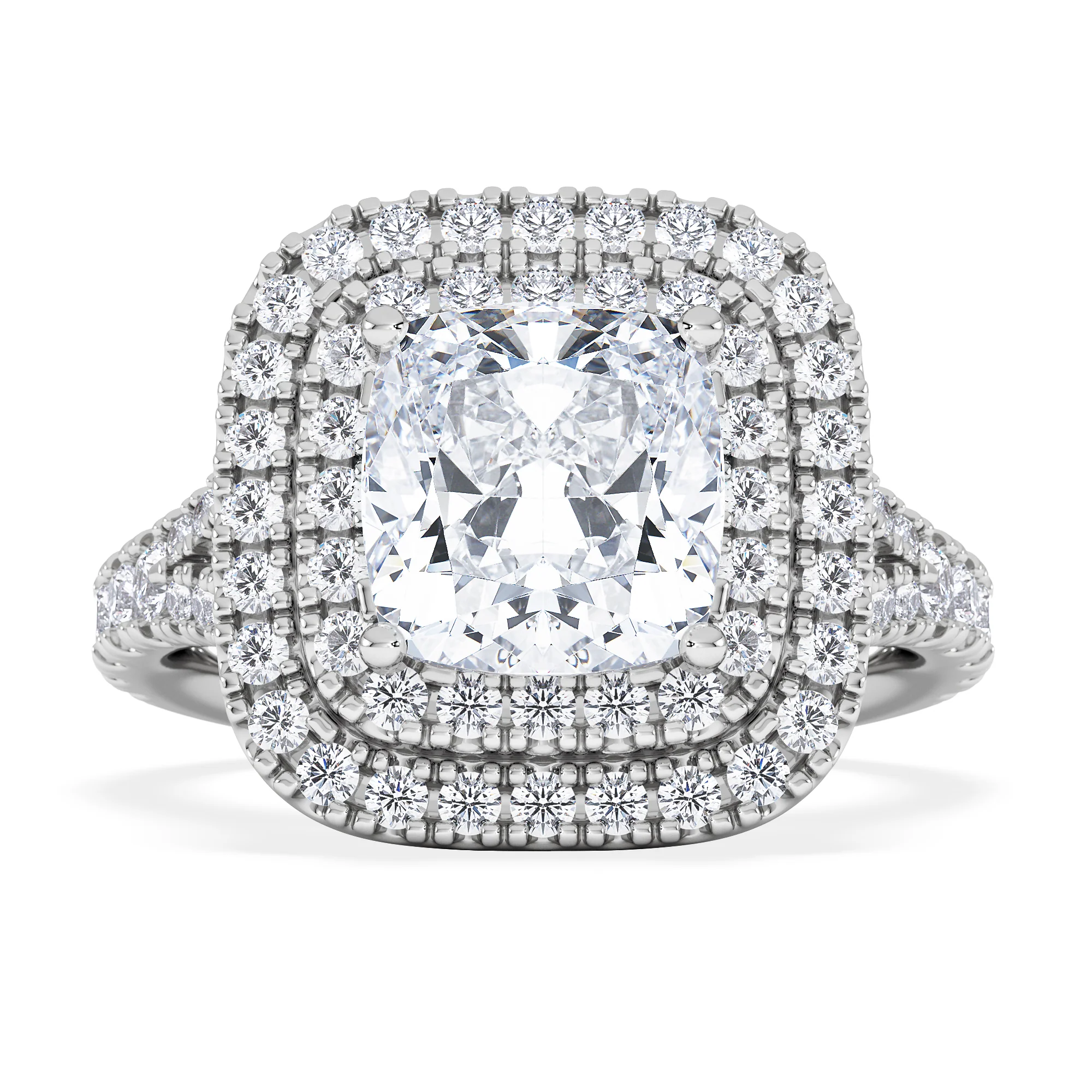 Anastasia Lab Diamond Halo Engagement Ring 18K White Gold 2.70ct F/VS1 - Image 6