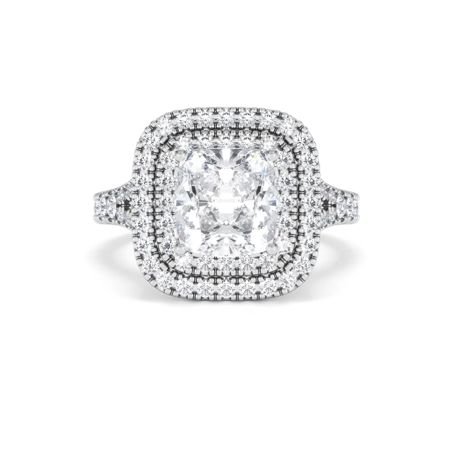 Anastasia Lab Diamond Halo Engagement Ring 18K White Gold 2.70ct F/VS1 - Image 8