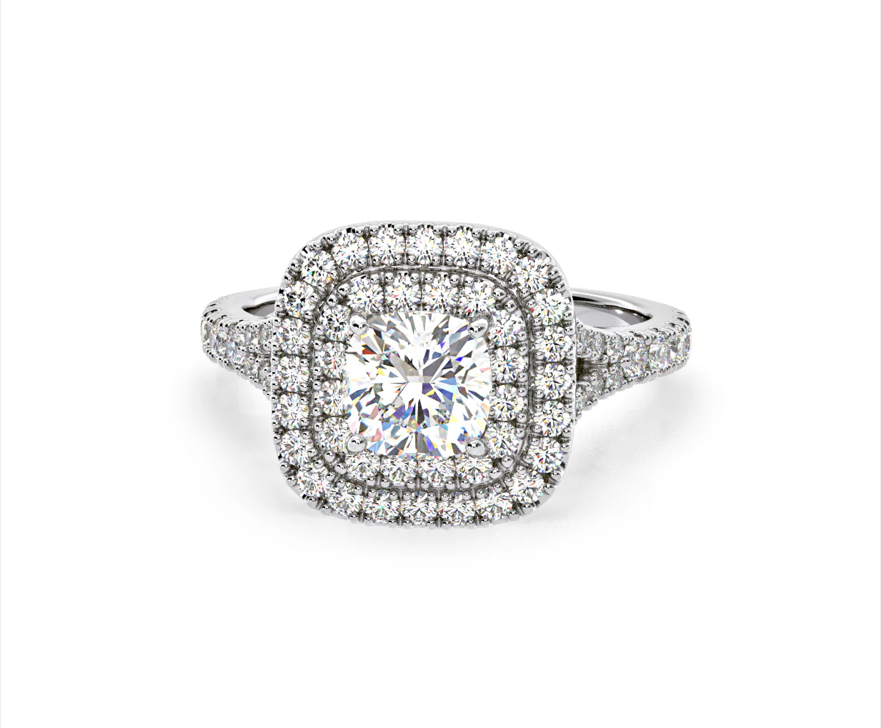Anastasia Lab Diamond Halo Engagement Ring 18K White Gold 2.70ct F/VS1 - Image 89