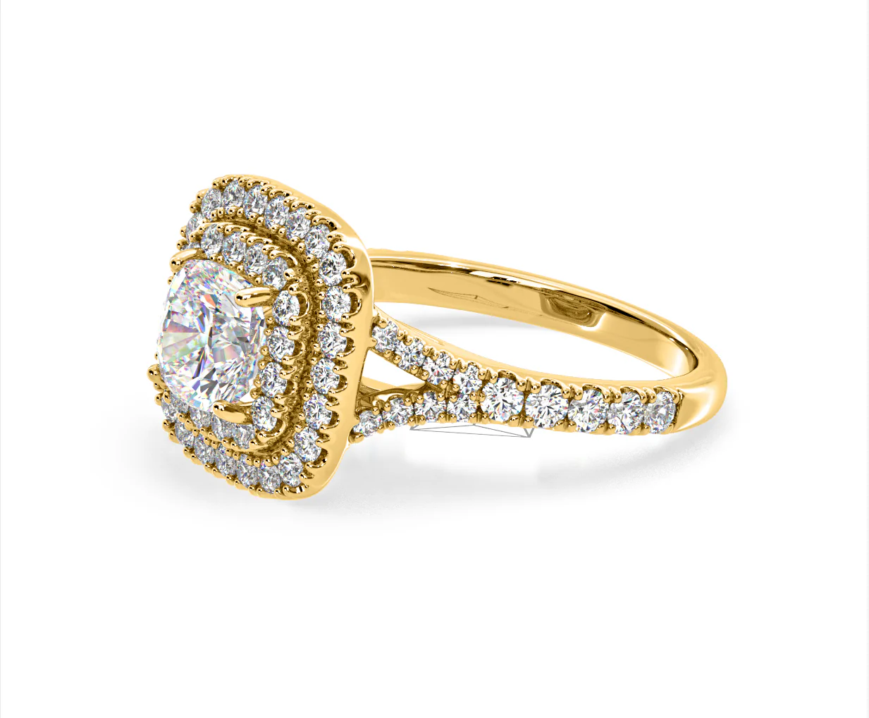 Anastasia Lab Diamond Halo Engagement Ring in 18K Gold 2.70ct F/VS1 - Image 100