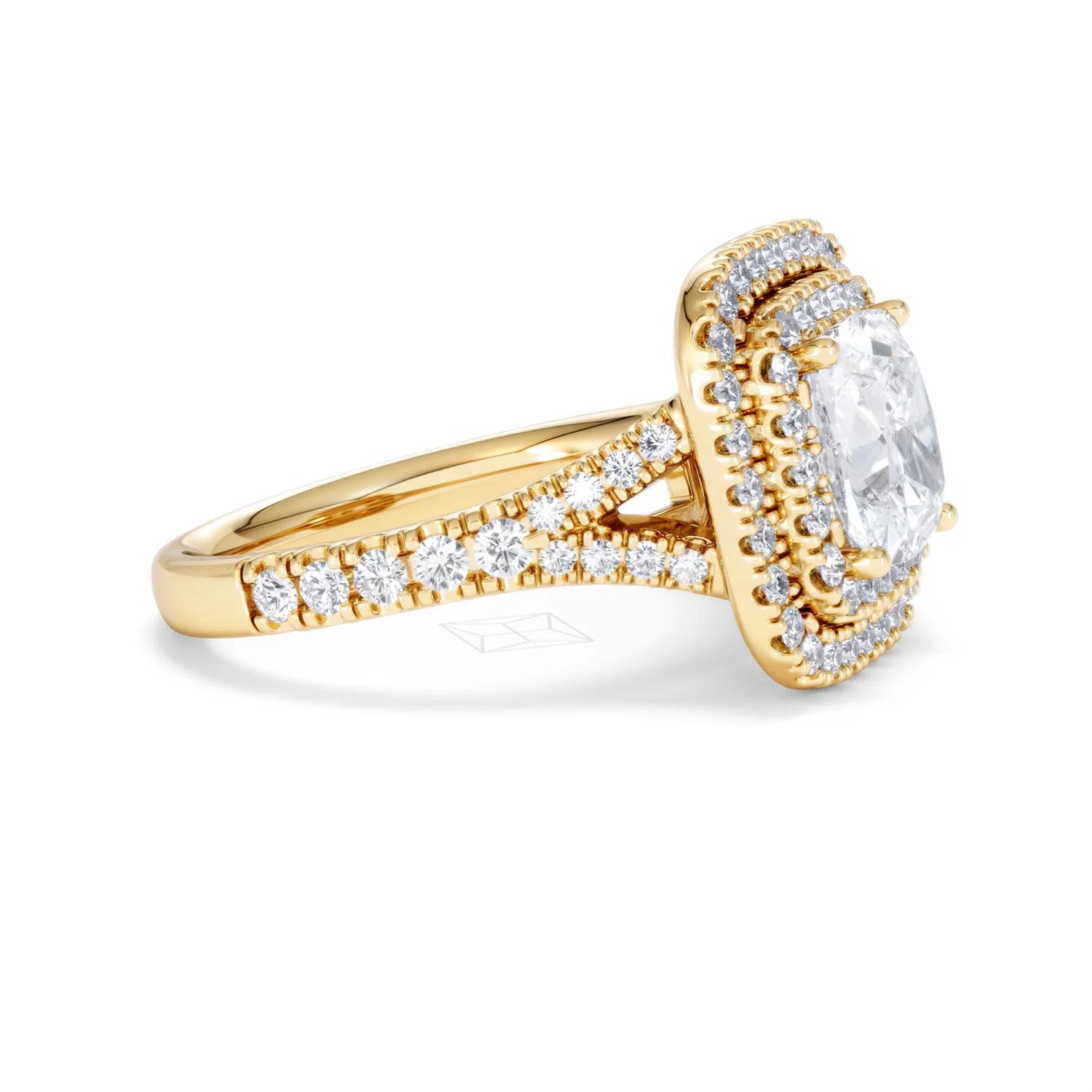 Anastasia Lab Diamond Halo Engagement Ring in 18K Gold 2.70ct F/VS1 - Image 23