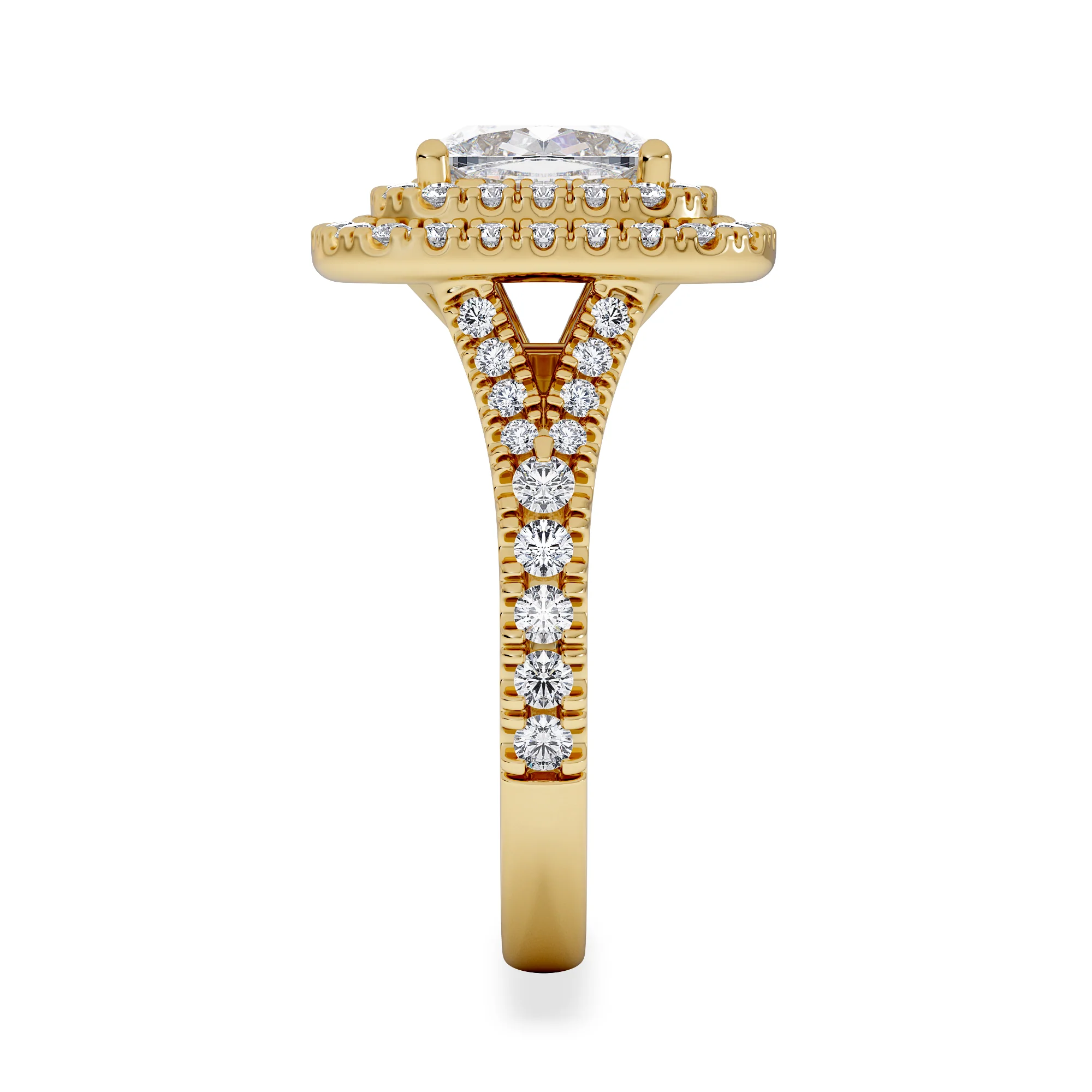 Anastasia Lab Diamond Halo Engagement Ring in 18K Gold 2.70ct F/VS1 - Image 5